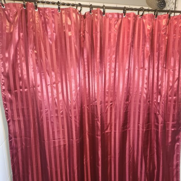Shower Curtain Burgundy Striped Standard Size - Picture 1 of 5